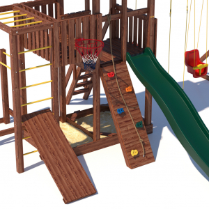 Детская деревянная игровая площадка для улицы дачи CustWood Active 4